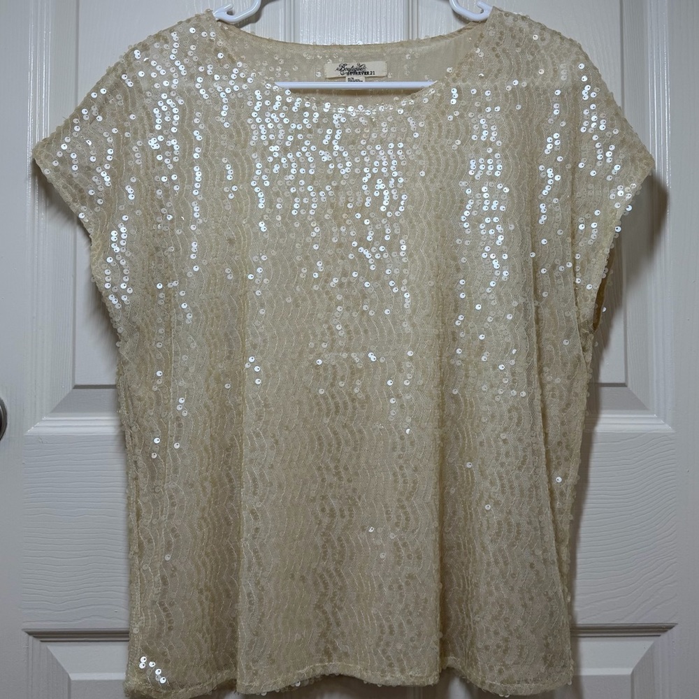 Sequin Beige Women's Top